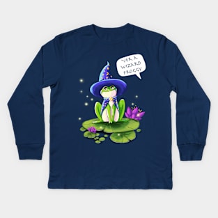 Yer a Wizard Froggy Kids Long Sleeve T-Shirt